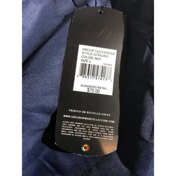 Greg Norman Mens Large Navy  V Neck Water Resistant Pullover - Picture 4 of 8